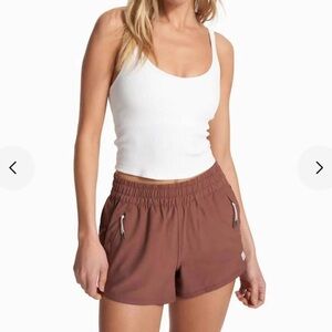 Vuori Rib Crop Tank Top - White